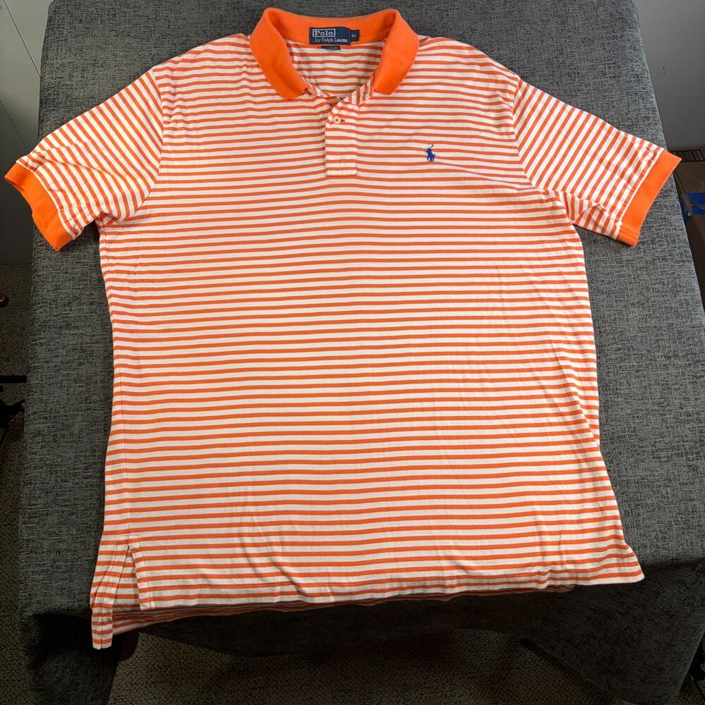 Polo by Ralph Lauren Orange White Striped XL Men